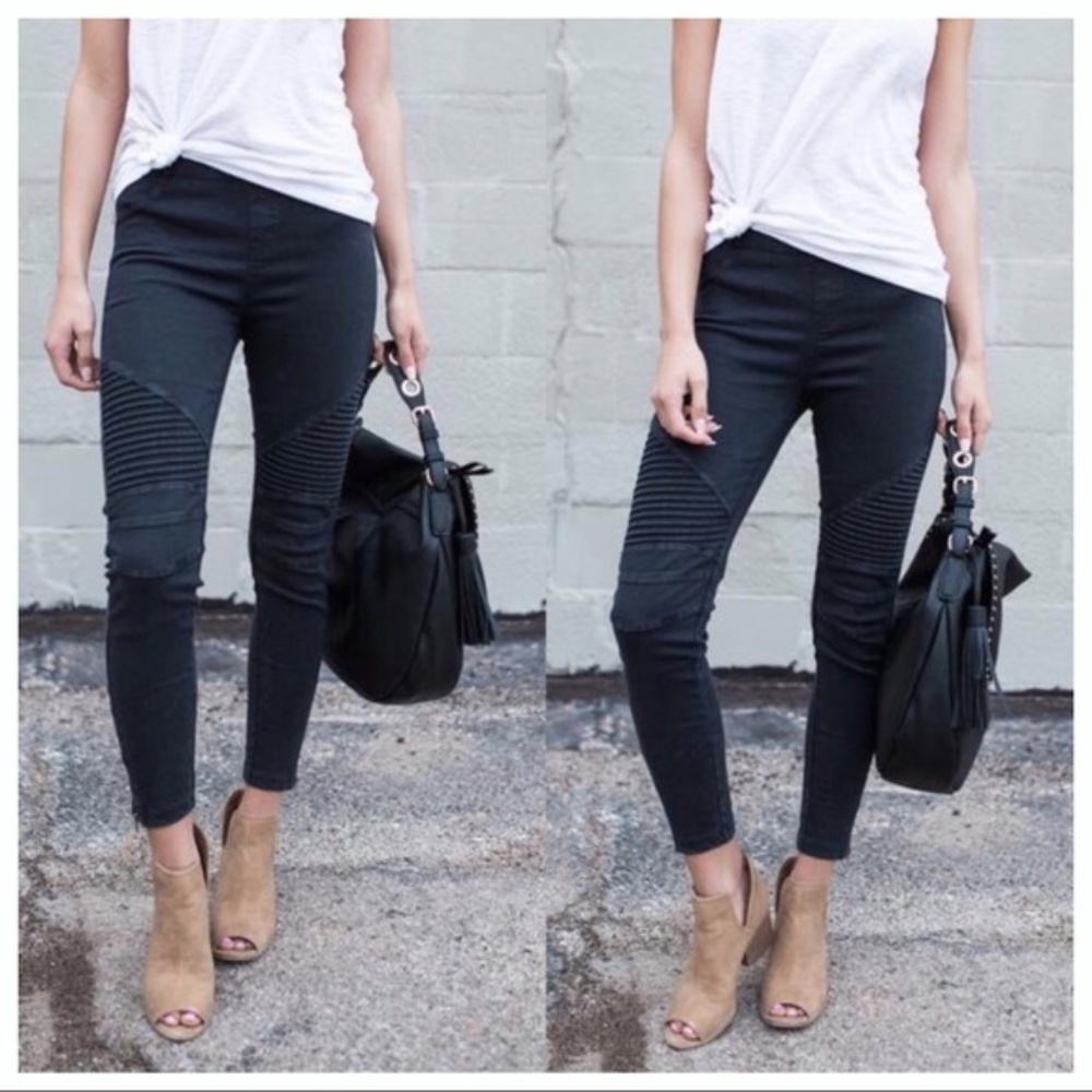 Never Worn, Black Moto Jeggings